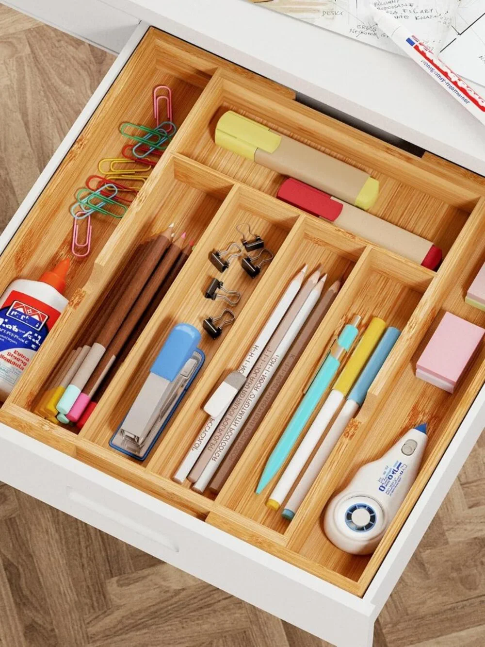 Bamboo Expandable Drawer Organizer, 5-7 Slots Kitchen Drawer Organizer, Adjustab - Picture 7 of 7